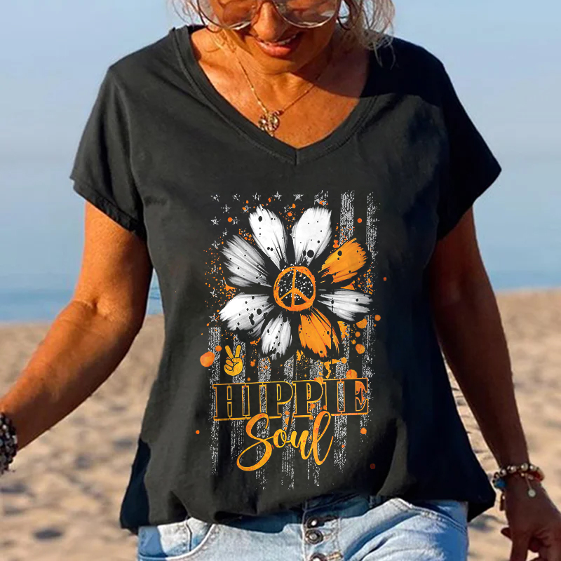 Hippie Soul Daisy Flag All Over Print T-shirt