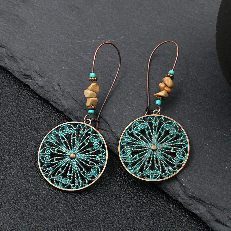 Hollow floral butterfly retro alloy ladies casual earrings