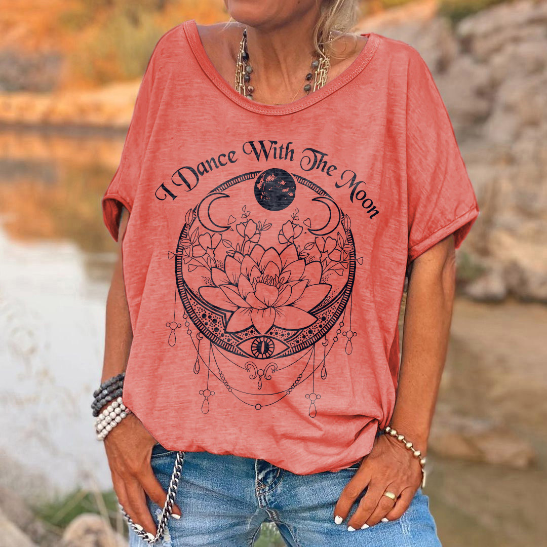 Women's I Dance With The Moon Print T-shirt