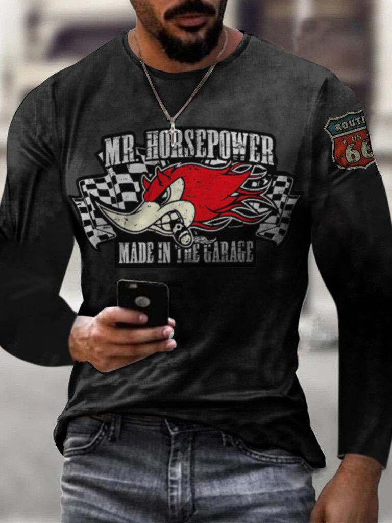 Men's Mr Horsepower Printed Fashion Long Sleeve