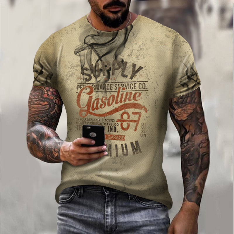 Men's fashion casual 3D printed T-shirt