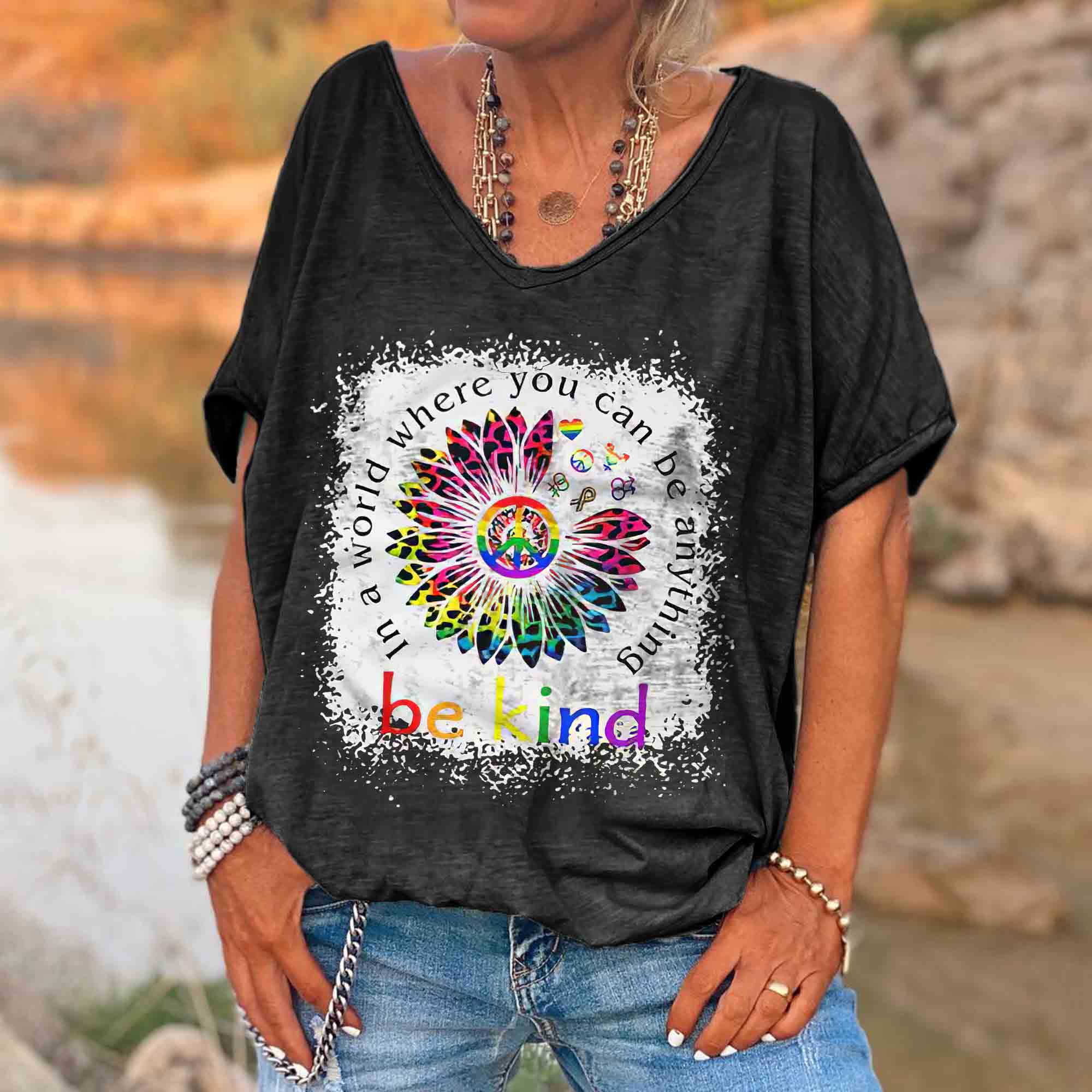 In A World Where You Can Be Anything Hippie Women's T-shirt