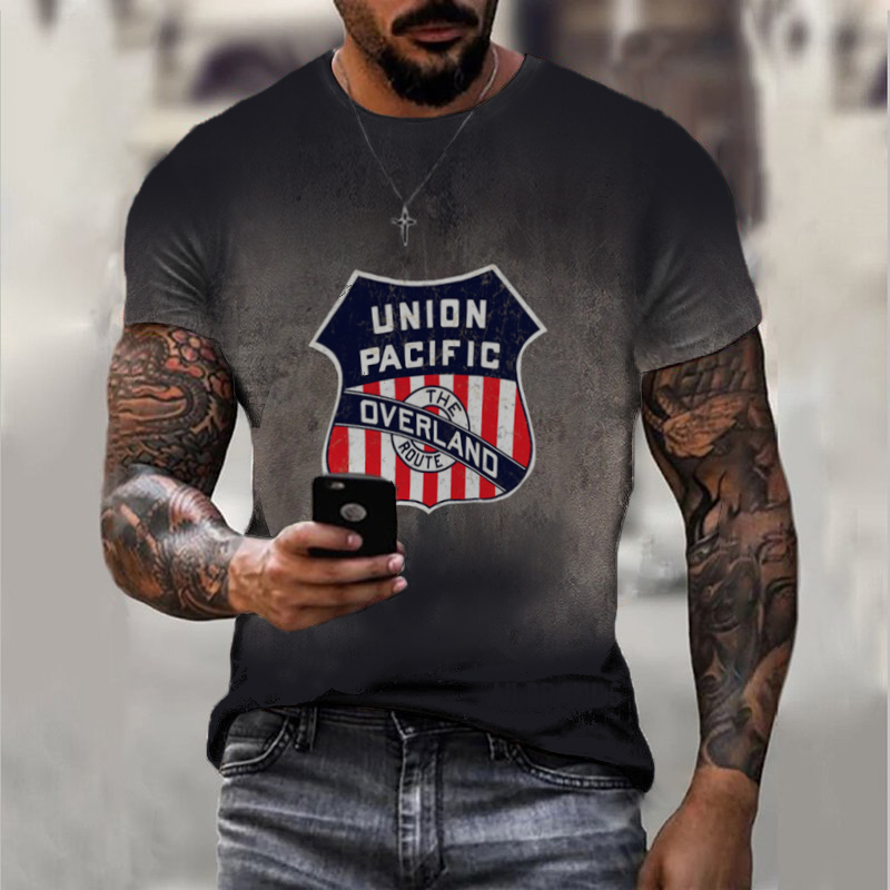 Men's fashion casual 3D printed T-shirt