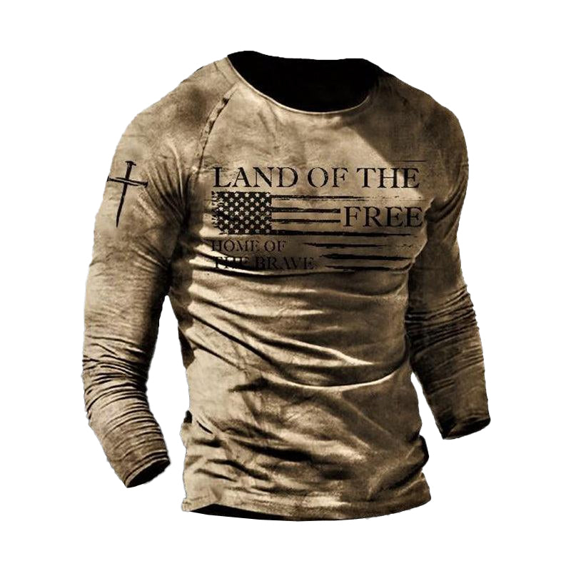 Men's Outdoor Land Of The Free Liberalismic Print Long Sleeve