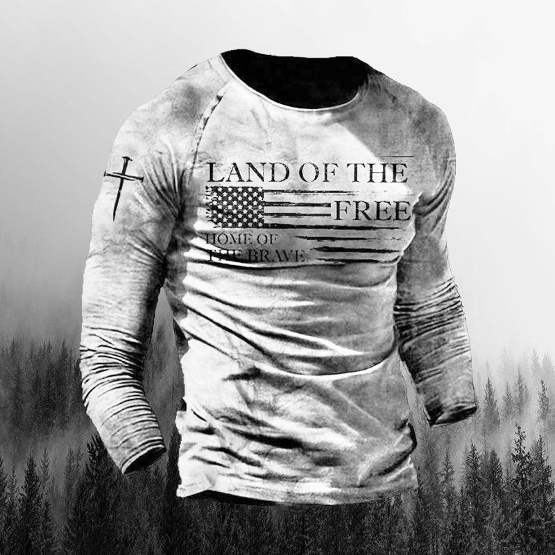 Mens Outdoor Land Of The Free Liberalismic Print T-Shirt