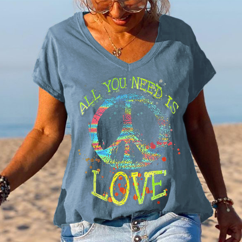 All You Need Is Love Unique Printed Graphic Tees