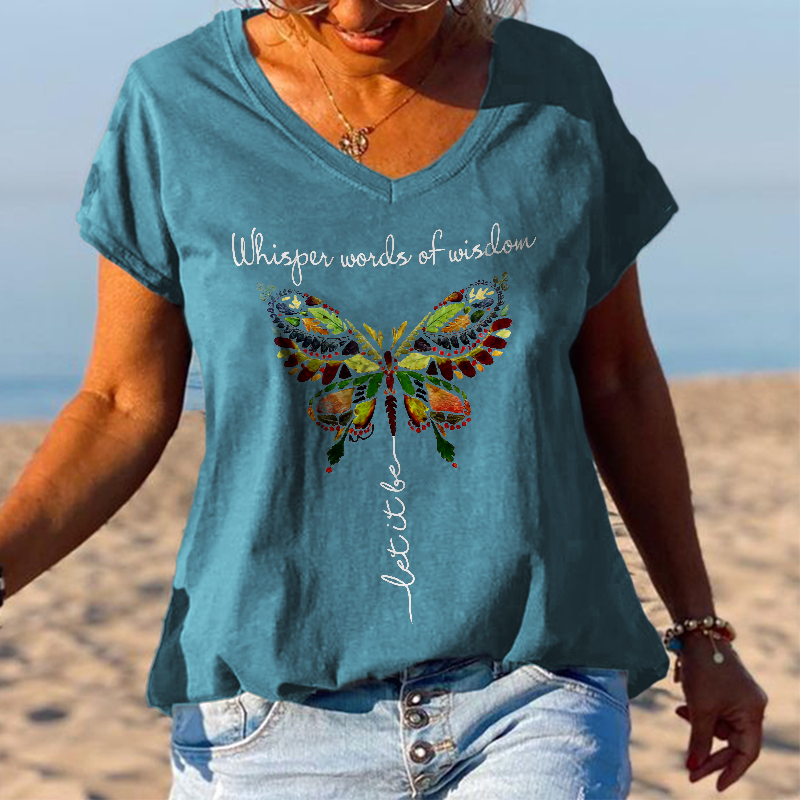 Featured Butterfly Whisper Words Of Wisdom Printed Graphic Tees