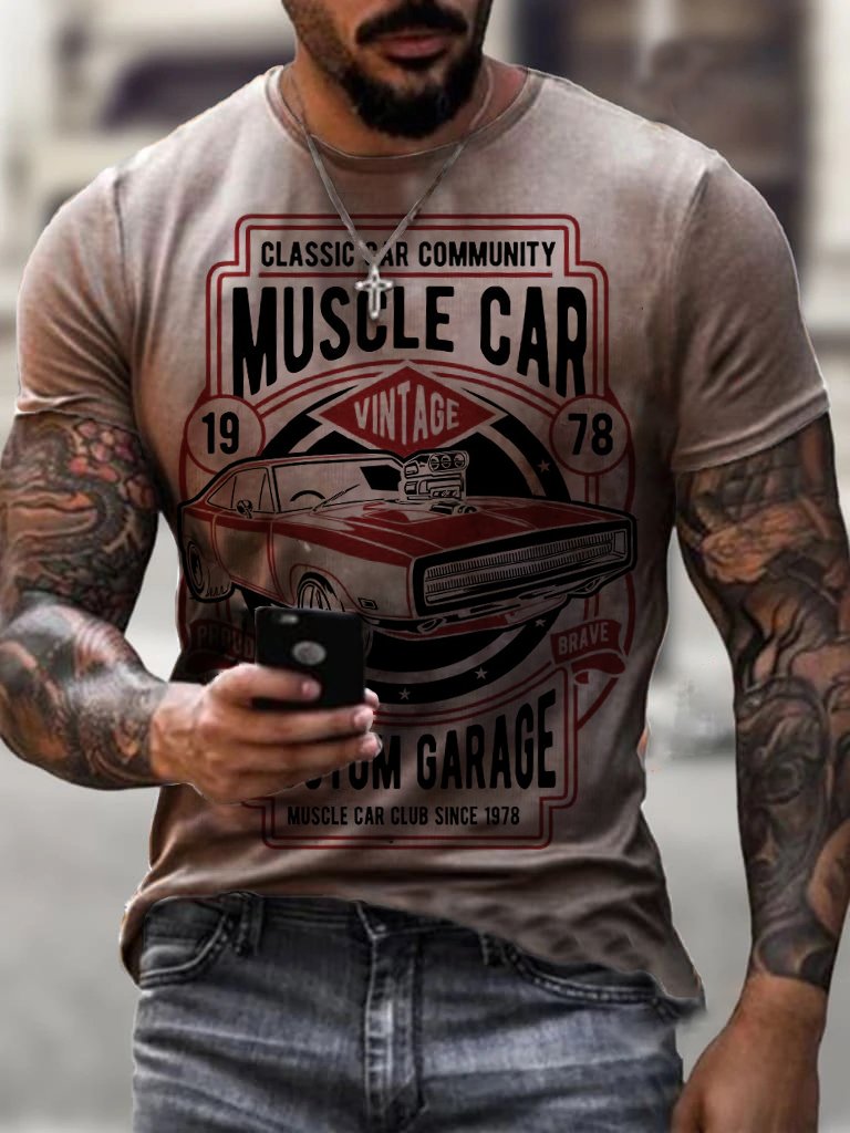 Men's Retro Classic Car Community Printed T-Shirt