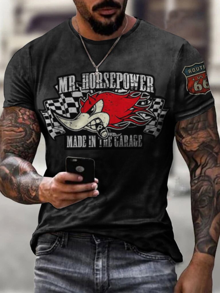 Men's Horsepower Printed Fashion T-shirt