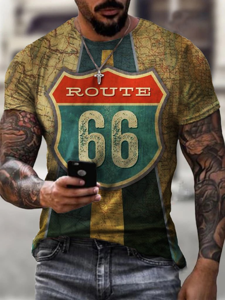 Men's Fashion Route 66 T-Shirt