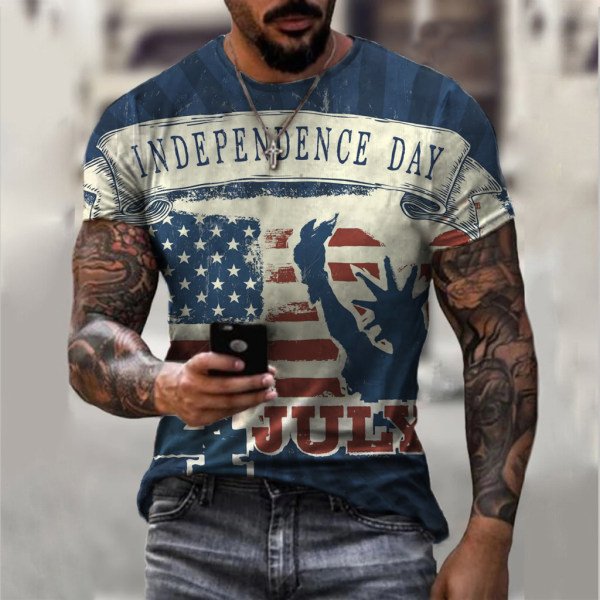 Independence Day Retro Casual T-shirt