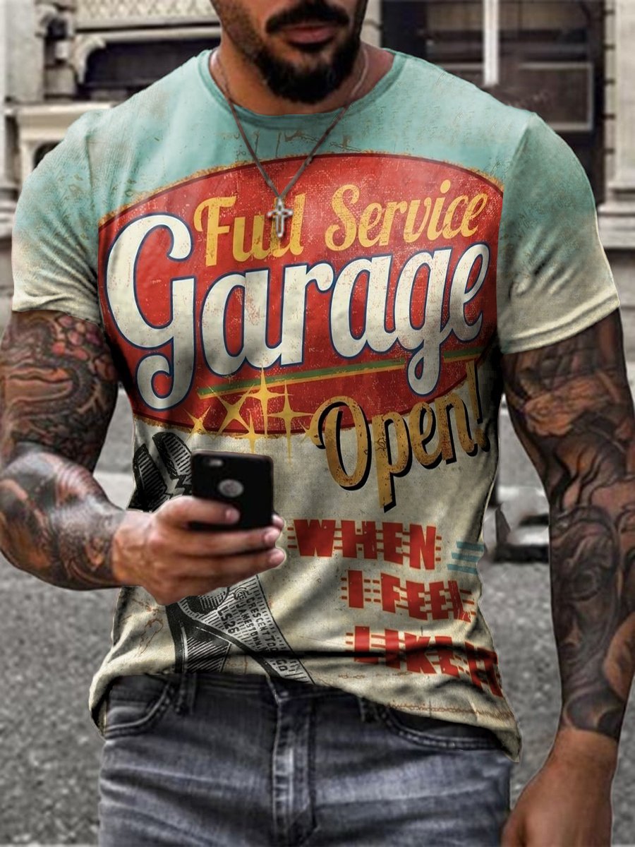 Mens Crew Neck Print Short Sleeve Tops T-shirts