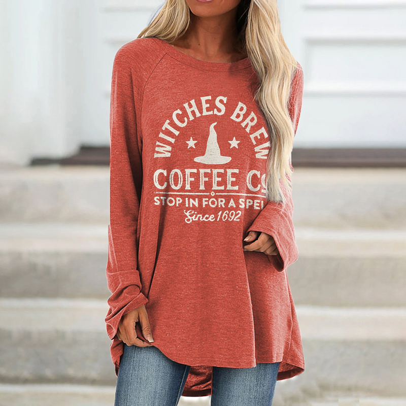 Witches Brew Coffee Co Stop In For A Spell Since 1692 Printed Women's T-shirt