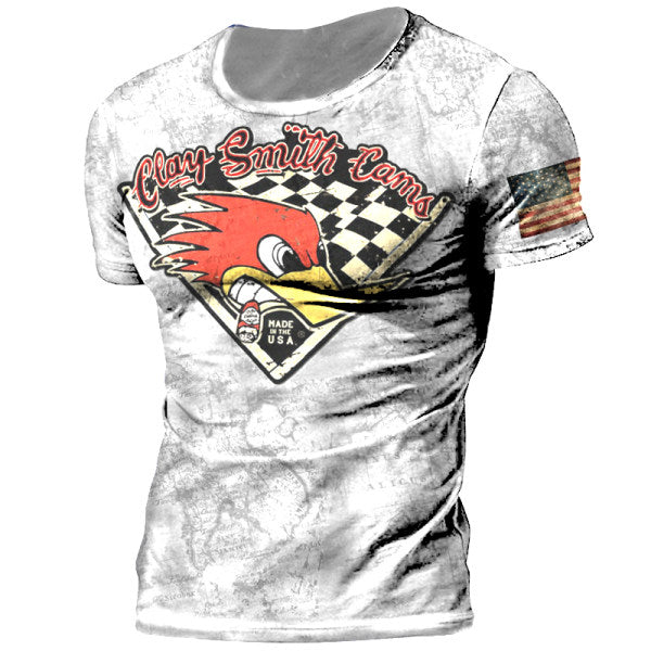 Vintage Men's Comfortable Breathable Print T-Shirt