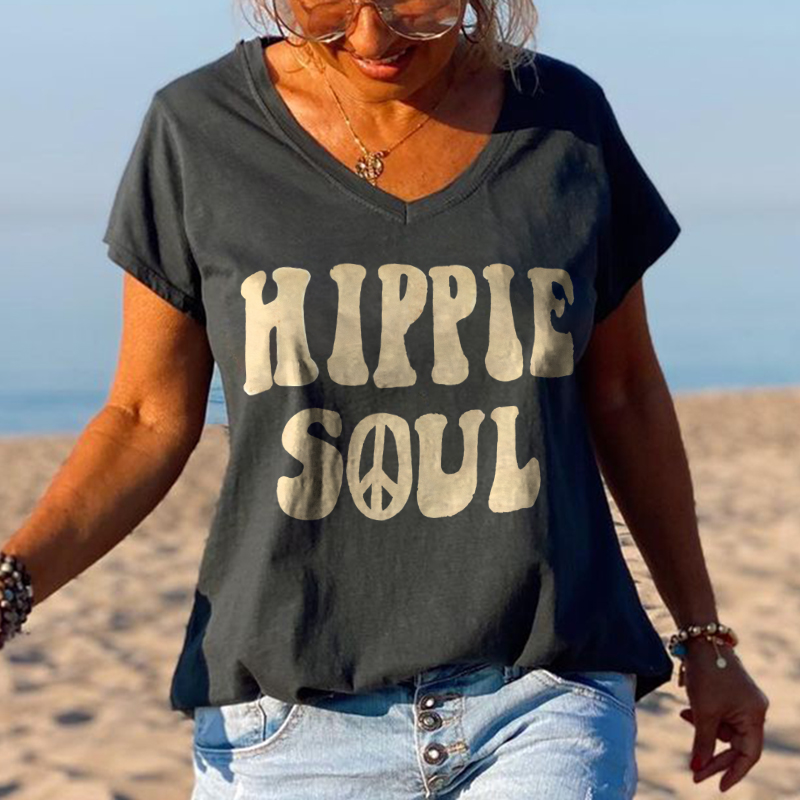 Simple Hippie Soul Short Sleeve Graphic Tees