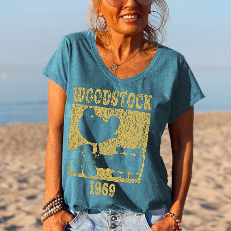 Bird And Guitar Music Woodstock Women Tees