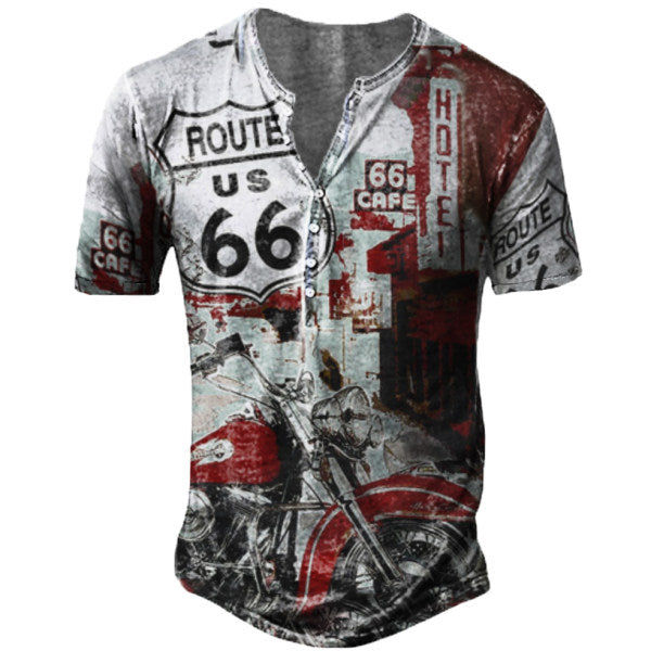 Vintage Men's Comfortable Breathable Print T-Shirt