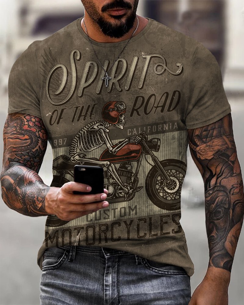 Route 66 Vintage Men's Print Breathable T-Shirt