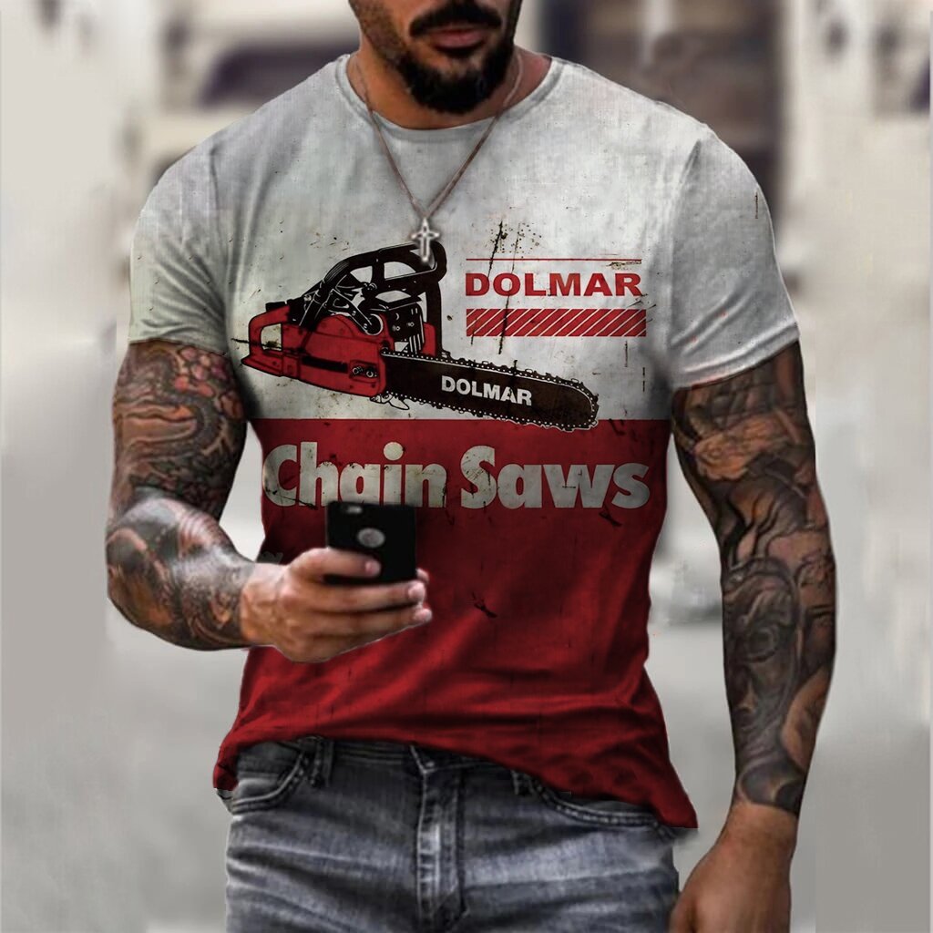 Chainsaw Logo Retro Casual T-Shirt