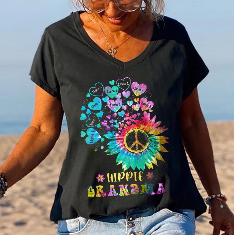 Hippie Grandma Floral Casual T-shirt