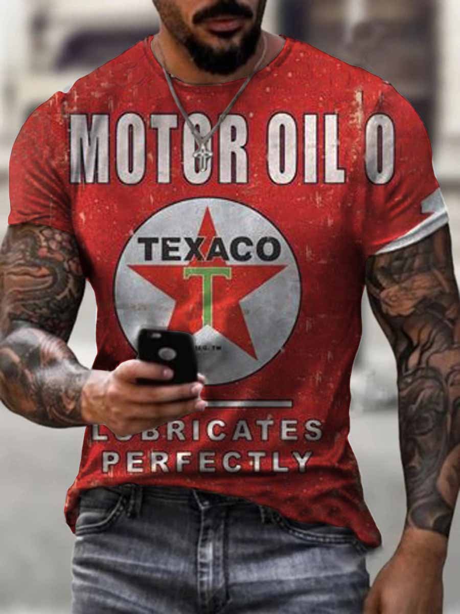 Men's Lubricant Motorcycle Print T-Shirt