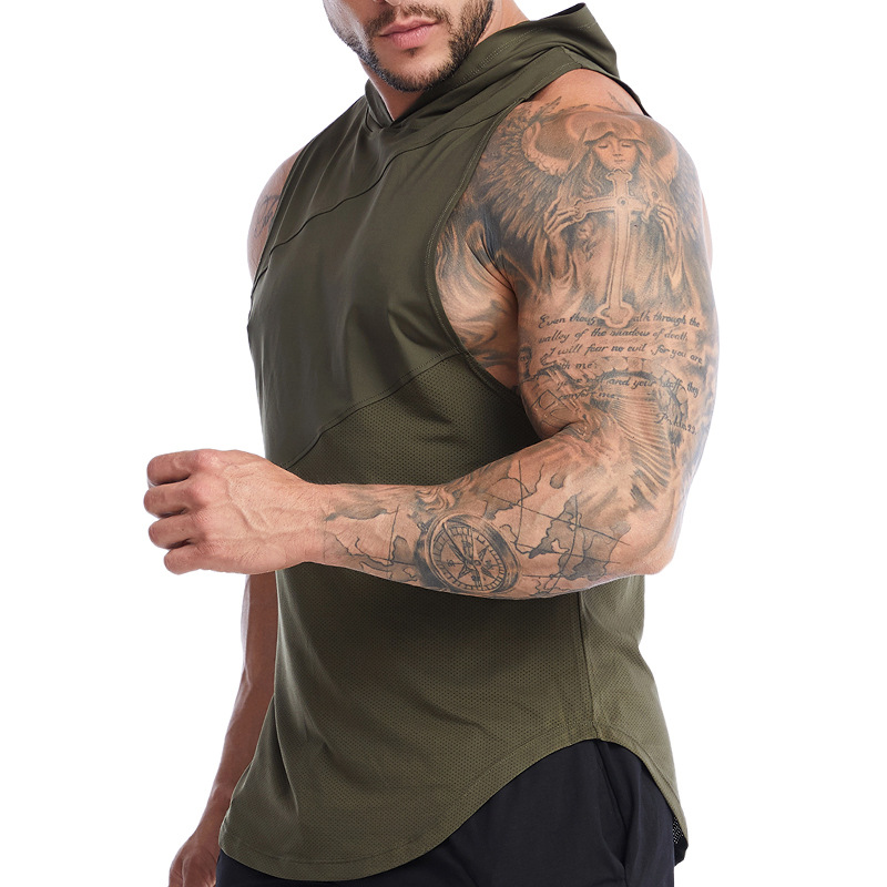 Men's Plus Size Sports Vest With Hood