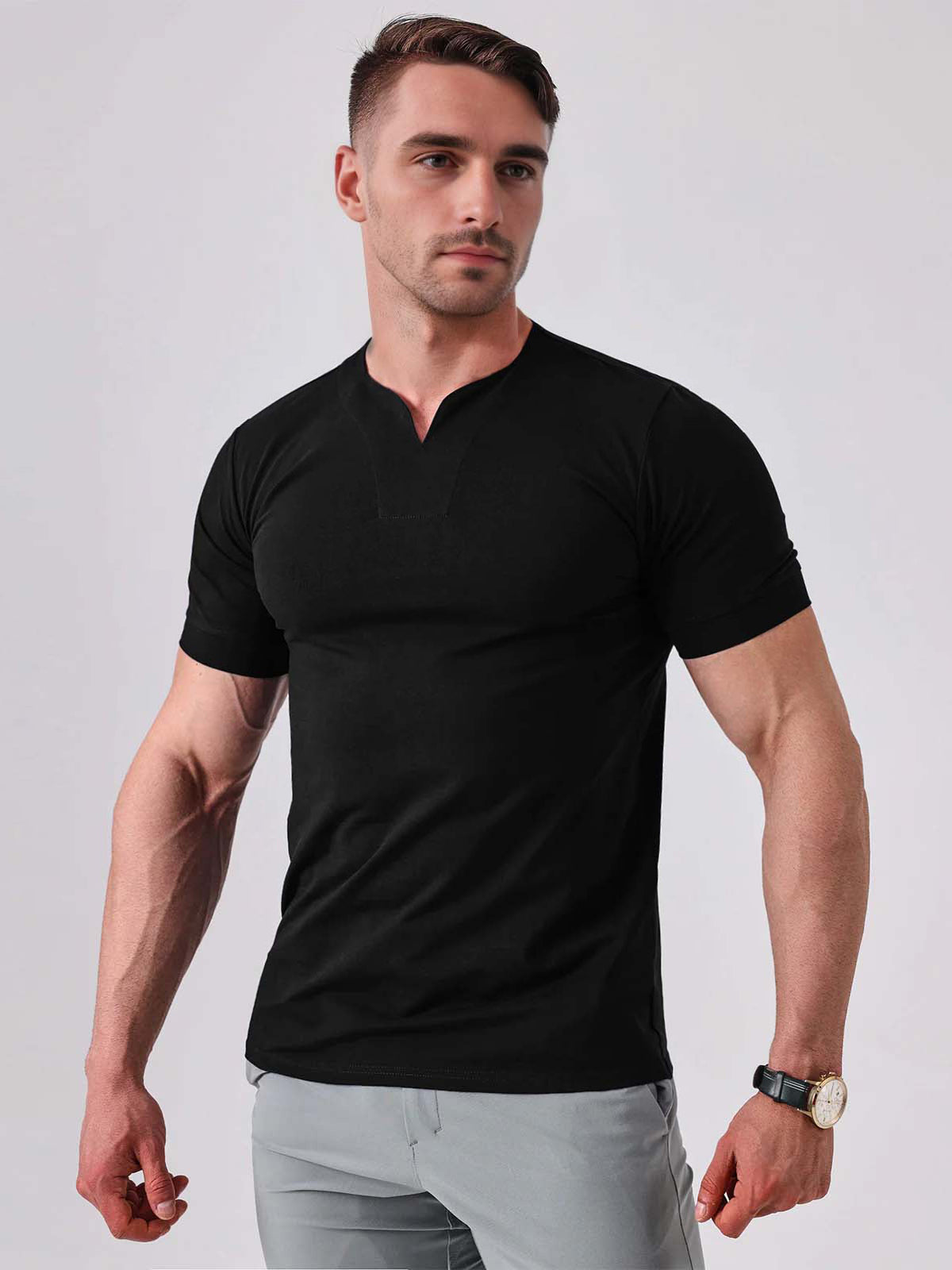 M's Society V-neck Short Sleeve T-shirt