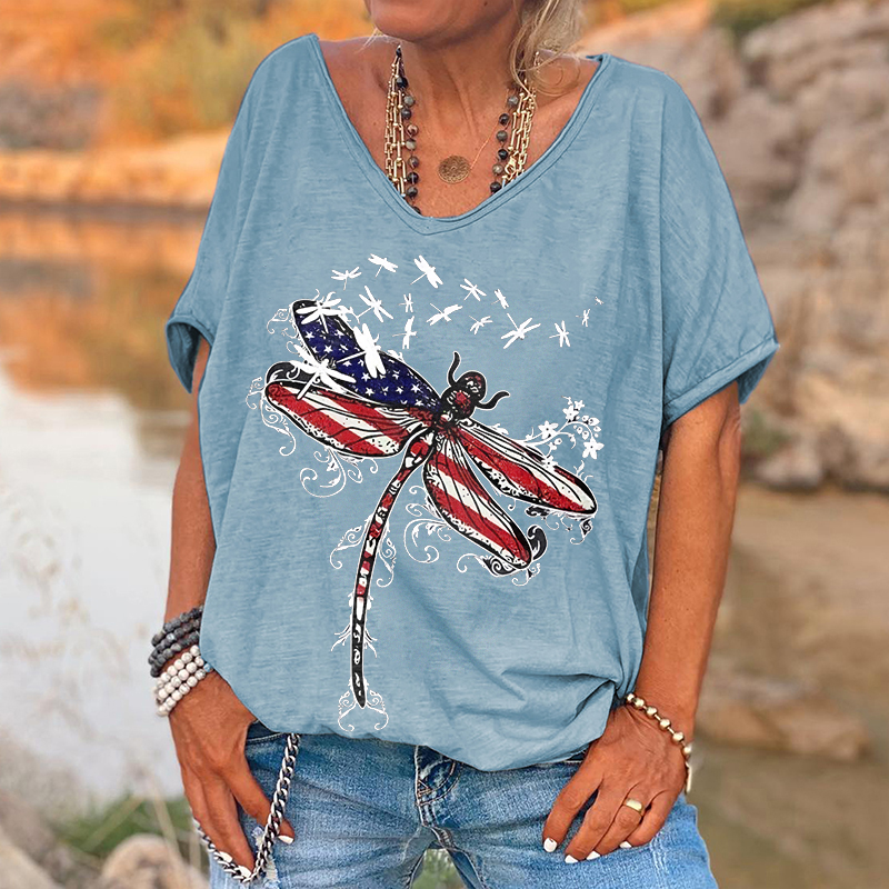 Dragonfly Hippie Printed Women's T-shirt